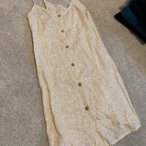 floral spaghetti strap button summer dress